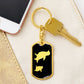 Mama Penguin With 1 Chick v2 - Luxury Dog Tag Keychain