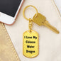 Love My Chinese Water Dragon - Luxury Dog Tag Keychain