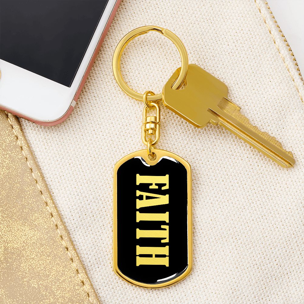 Faith v02 - Luxury Dog Tag Keychain