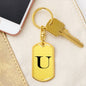 Initial U v1a - Luxury Dog Tag Keychain