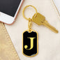 Initial J v2a - Luxury Dog Tag Keychain