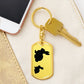 Mama Rabbit With 1 Kitten - Luxury Dog Tag Keychain