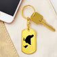Mama Chicken With 1 Chick - Luxury Dog Tag Keychain