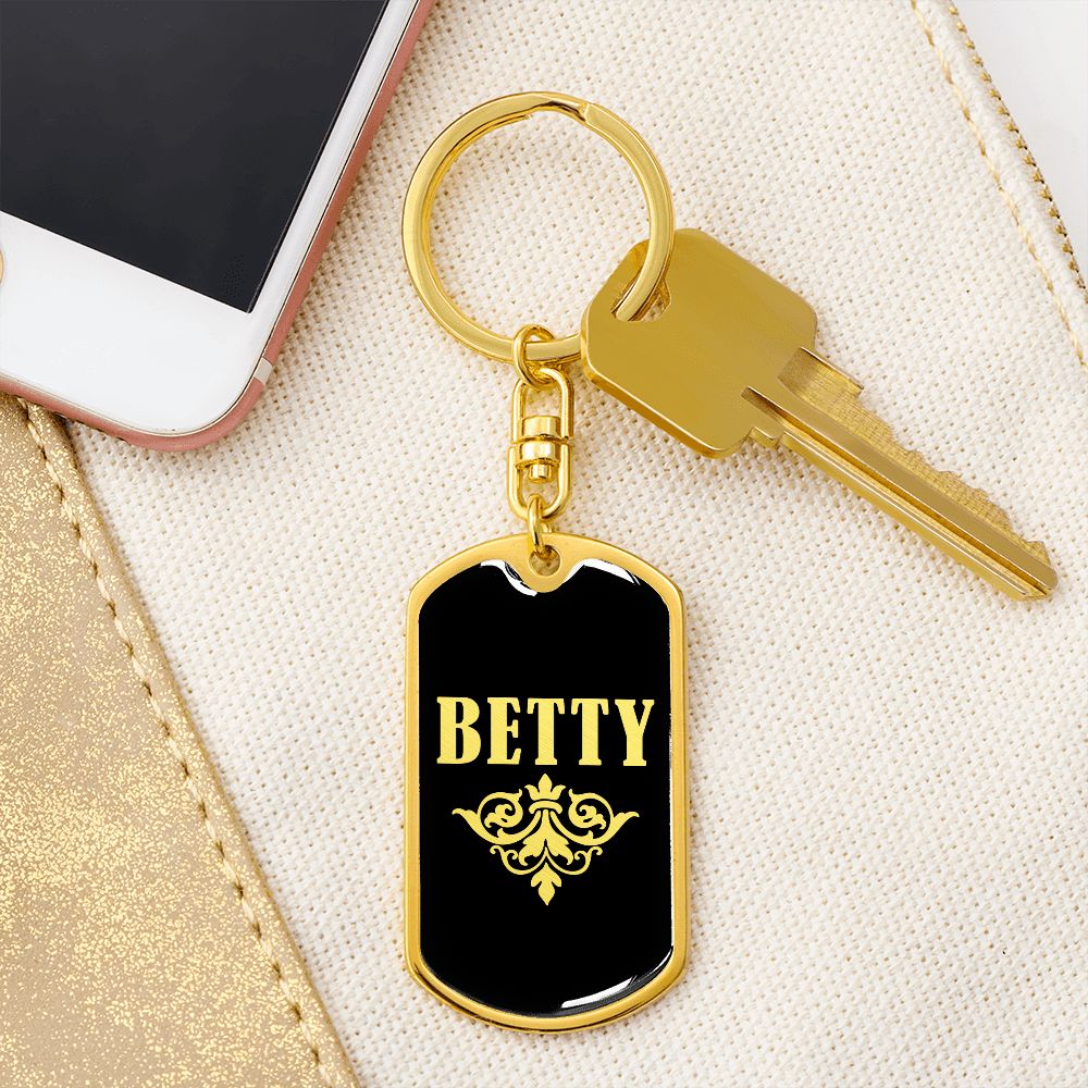 Betty v02a - Luxury Dog Tag Keychain