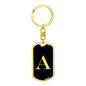 Initial A v2a - Luxury Dog Tag Keychain