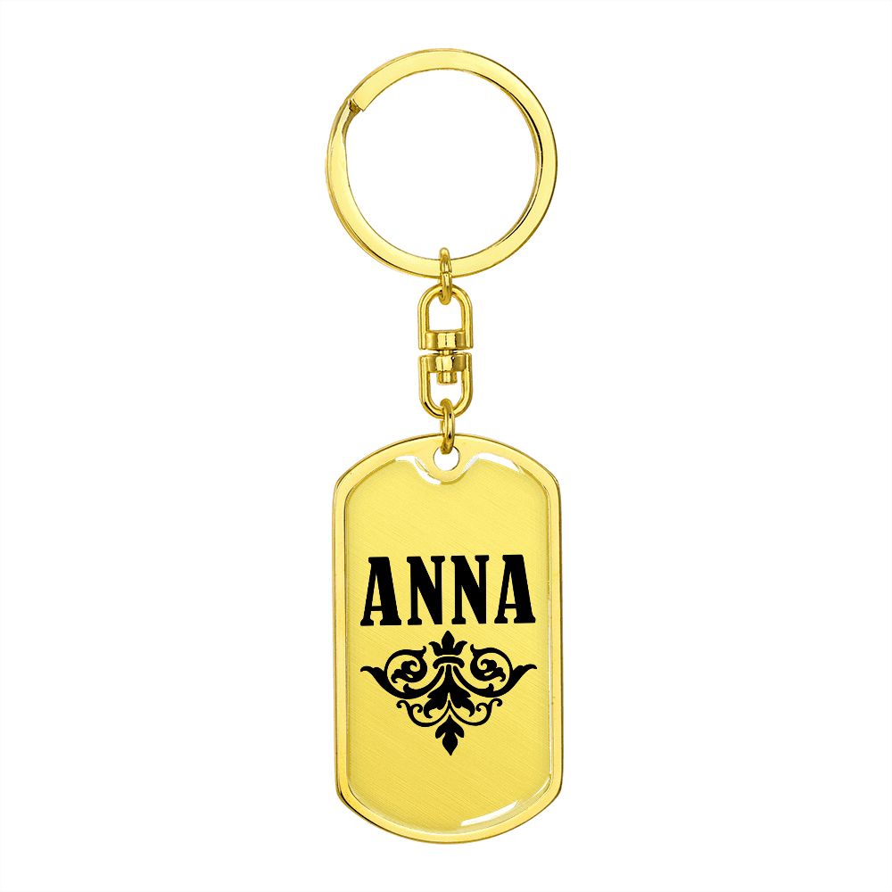 Anna v01a - Luxury Dog Tag Keychain