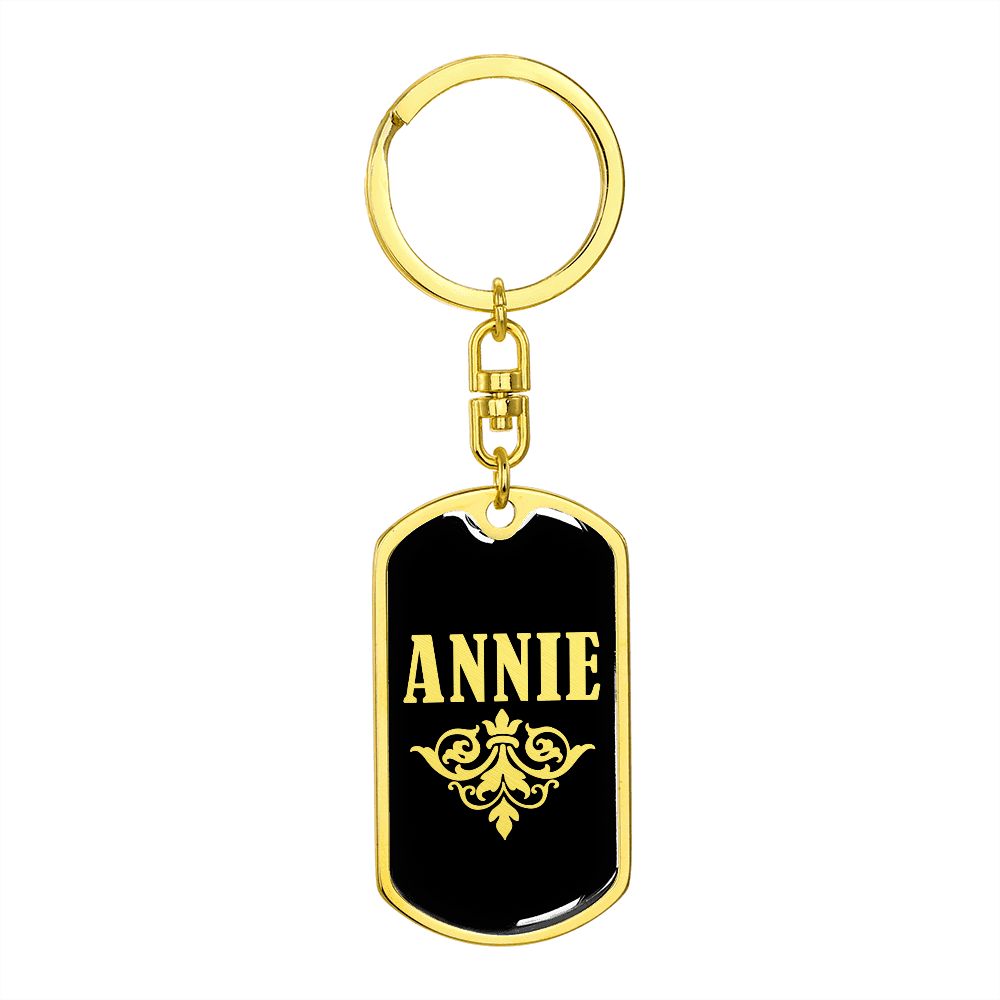 Annie v02a - Luxury Dog Tag Keychain