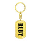 Ruby v01 - Luxury Dog Tag Keychain