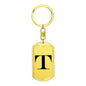 Initial T v1a - Luxury Dog Tag Keychain