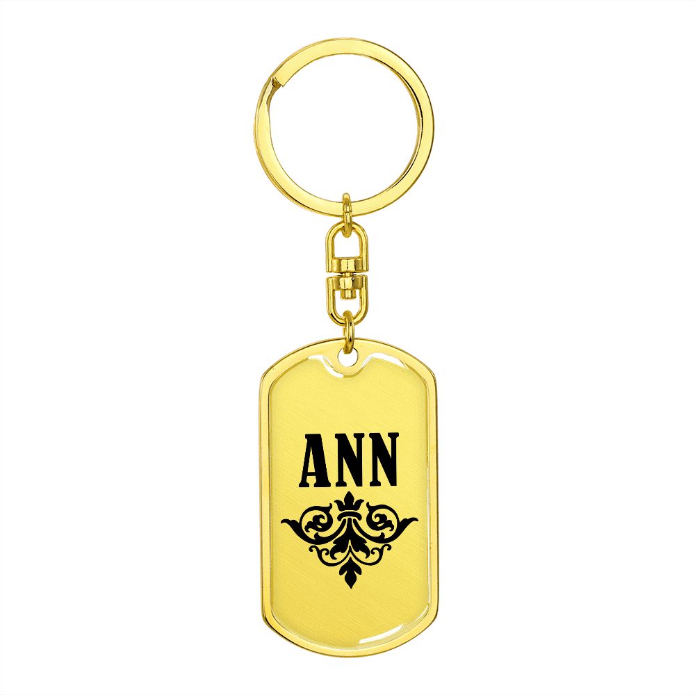 Ann v01a - Luxury Dog Tag Keychain