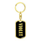 Violet v02 - Luxury Dog Tag Keychain