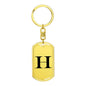 Initial H v1a - Luxury Dog Tag Keychain