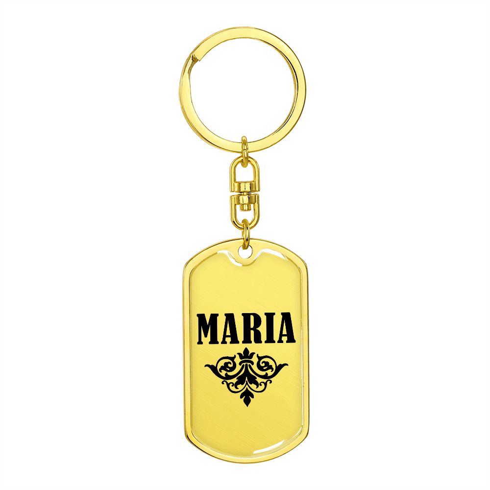 Maria v01a - Luxury Dog Tag Keychain