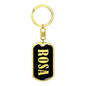 Rosa v02 - Luxury Dog Tag Keychain