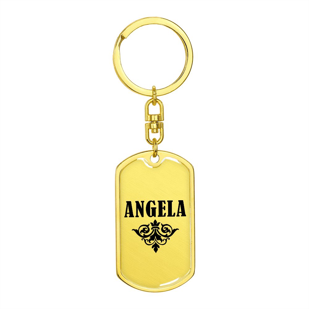 Angela v01a - Luxury Dog Tag Keychain