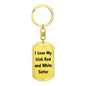 Love My Irish Red and White Setter v4 - Luxury Dog Tag Keychain