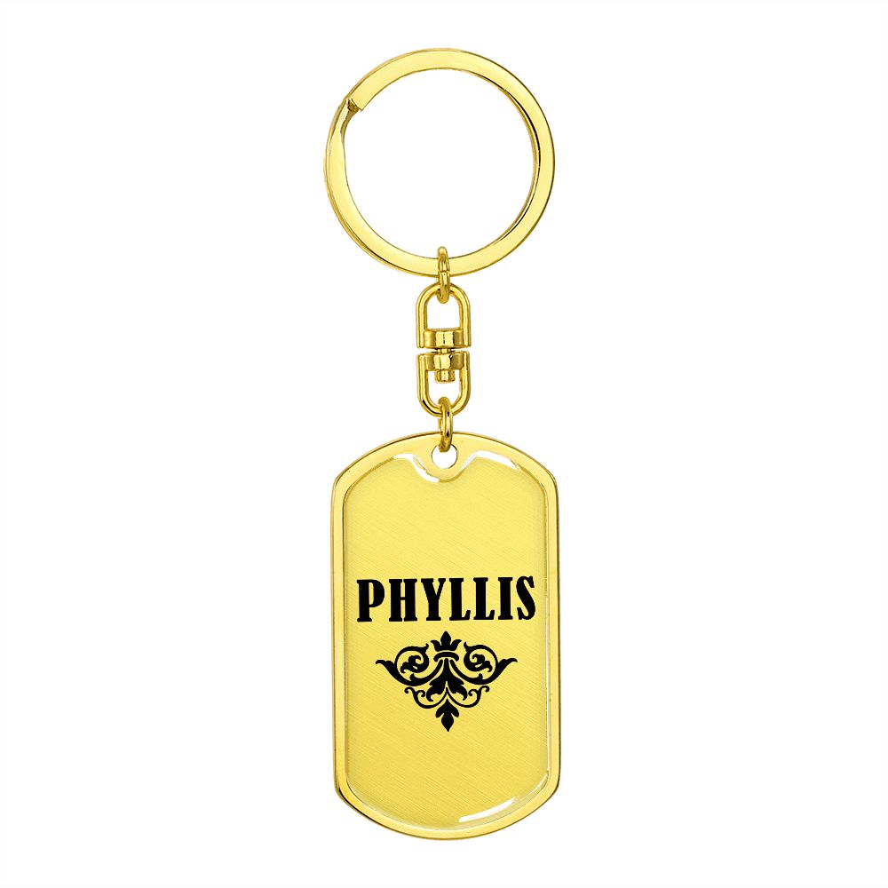 Phyllis v01a - Luxury Dog Tag Keychain
