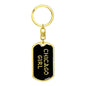 Chicago Girl v5 - Luxury Dog Tag Keychain
