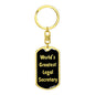 World's Greatest Legal Secretary v2 - Luxury Dog Tag Keychain