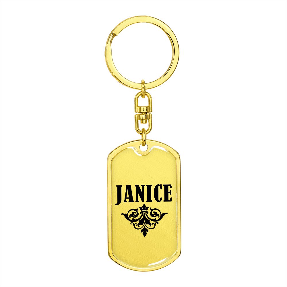 Janice v01a - Luxury Dog Tag Keychain