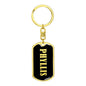 Phyllis v02 - Luxury Dog Tag Keychain