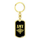 Amy v02a - Luxury Dog Tag Keychain