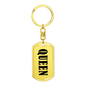Queen v01 - Luxury Dog Tag Keychain