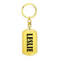 Leslie v01 - Luxury Dog Tag Keychain