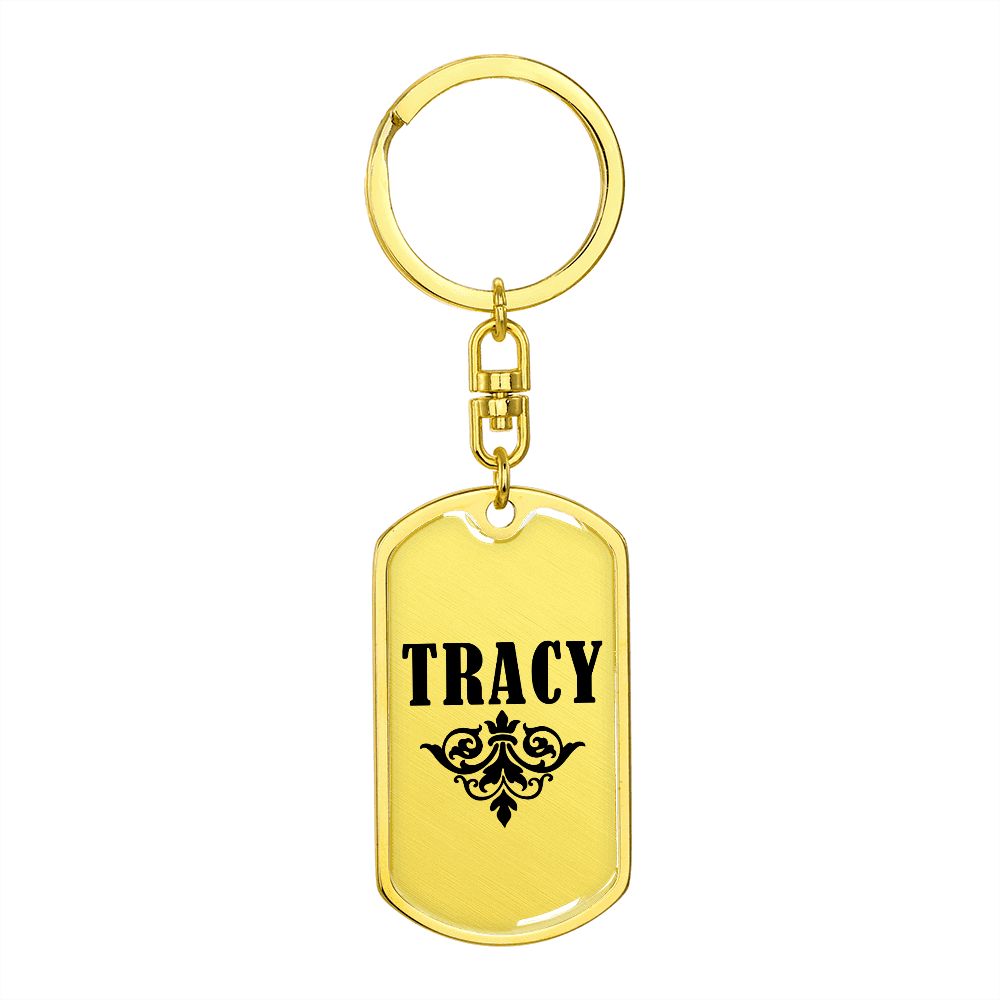 Tracy v01a - Luxury Dog Tag Keychain