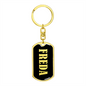 Freda v02 - Luxury Dog Tag Keychain
