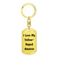 Love My Yellow-Naped Amazon - Luxury Dog Tag Keychain