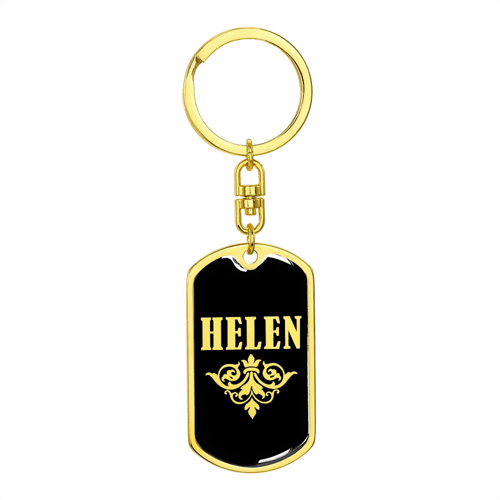 Helen v02a - Luxury Dog Tag Keychain