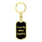Love My Albino Angelfish v2 - Luxury Dog Tag Keychain