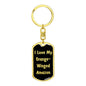 Love My Orange-Winged Amazon v2 - Luxury Dog Tag Keychain