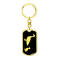 Mama Duck With 1 Duckling v2 - Luxury Dog Tag Keychain