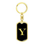 Initial Y v2a - Luxury Dog Tag Keychain