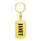 Janet v01 - Luxury Dog Tag Keychain