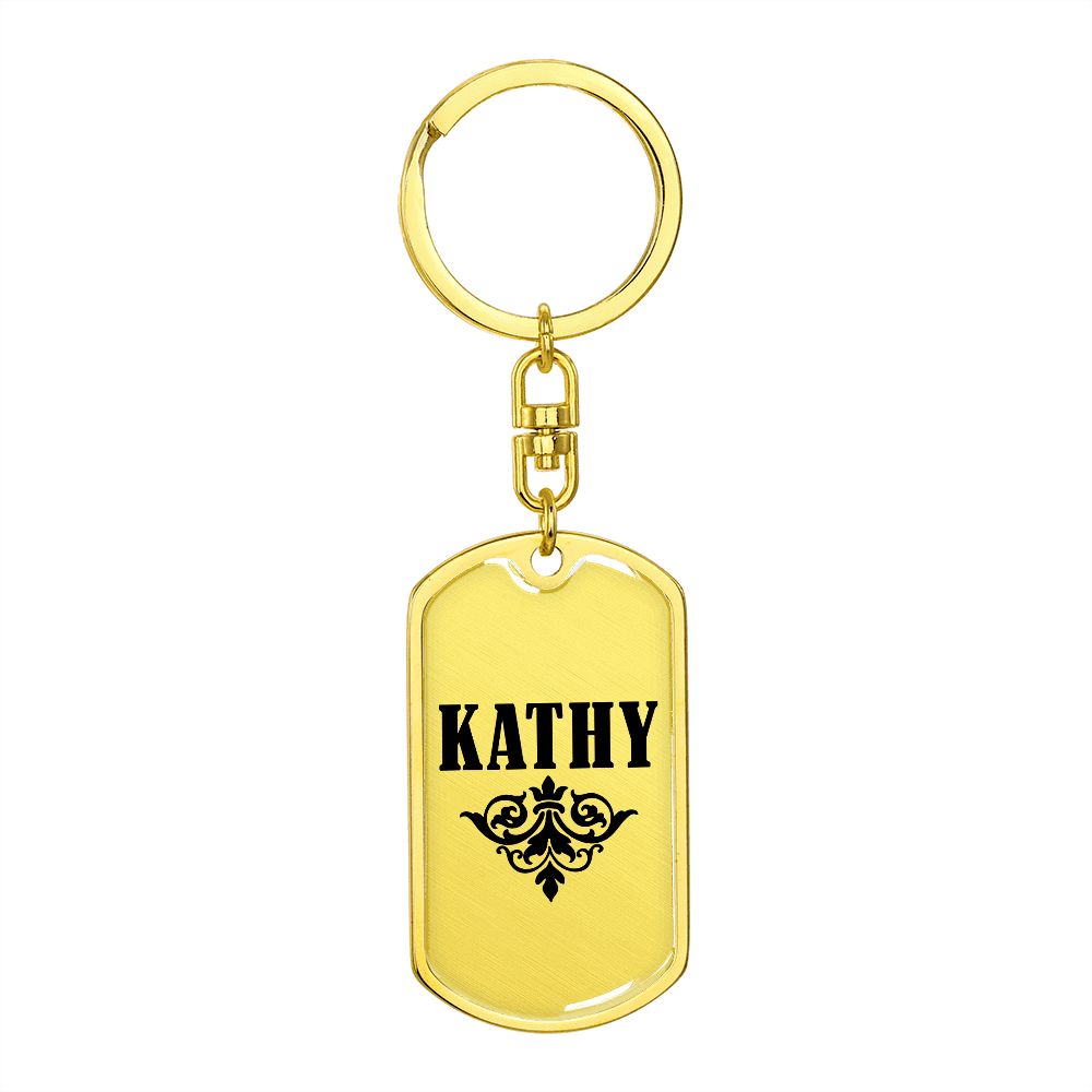 Kathy v01a - Luxury Dog Tag Keychain