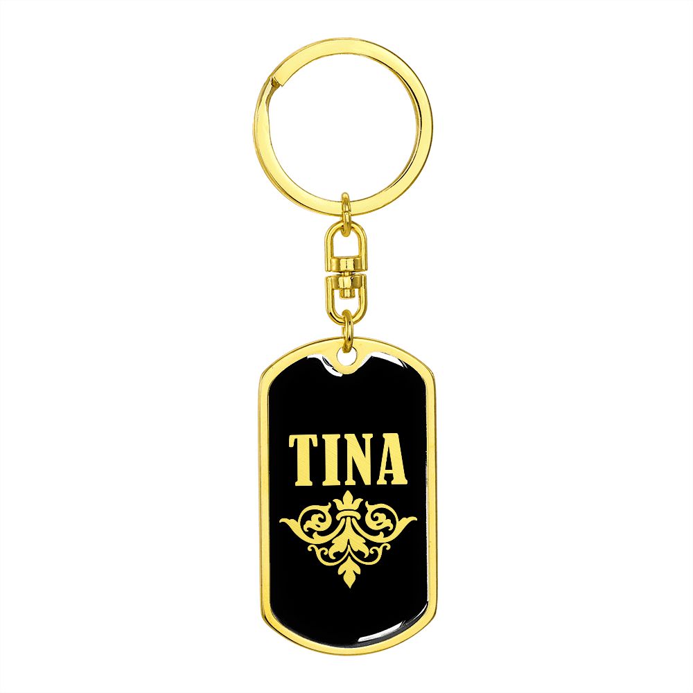 Tina v02a - Luxury Dog Tag Keychain