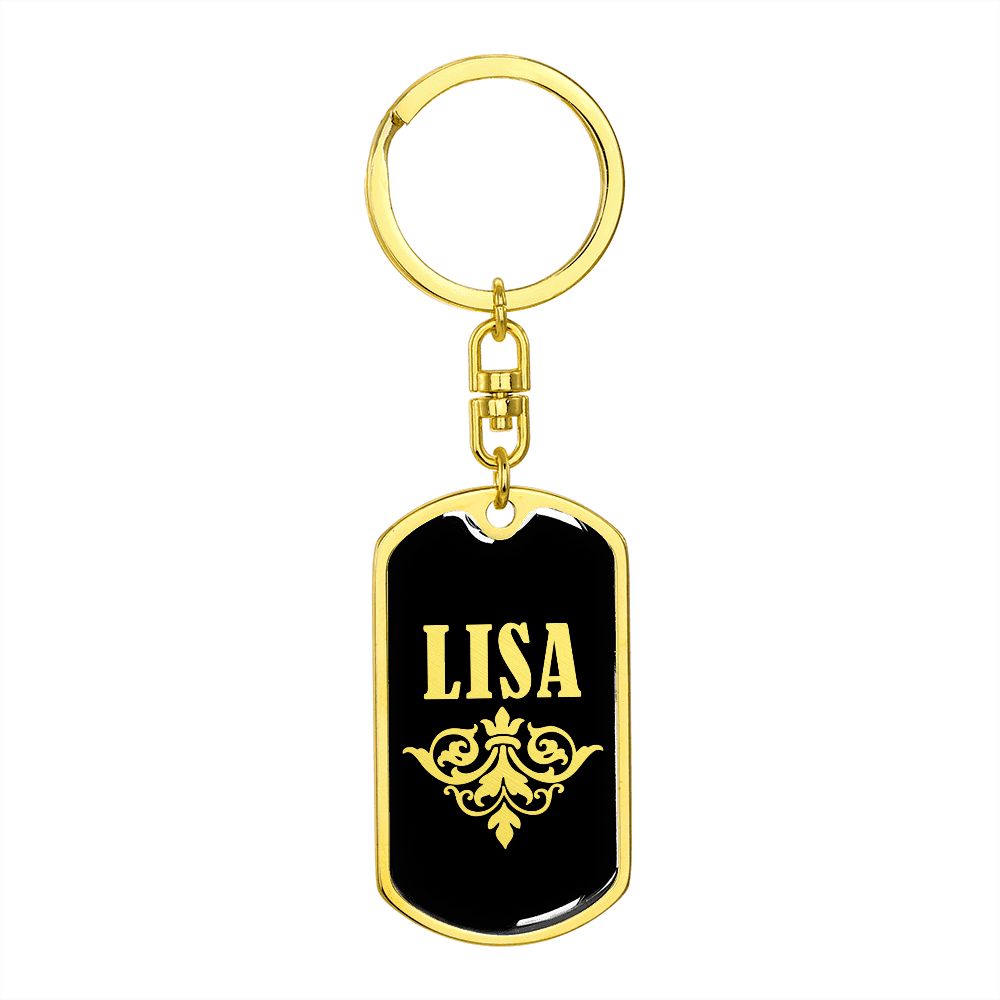 Lisa v02a - Luxury Dog Tag Keychain