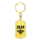 Joan v01a - Luxury Dog Tag Keychain