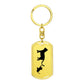 Mama Cat With 1 Kitten - Luxury Dog Tag Keychain