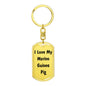 Love My Merino Guinea Pig - Luxury Dog Tag Keychain