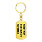 Military Veteran's Mother - Luxury Dog Tag Keychain