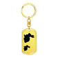 Mama Rabbit With 1 Kitten - Luxury Dog Tag Keychain