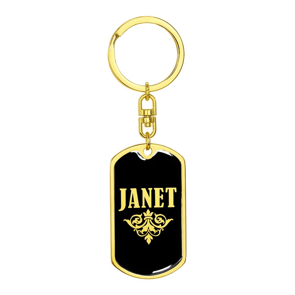 Janet v02a - Luxury Dog Tag Keychain