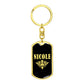 Nicole v02a - Luxury Dog Tag Keychain