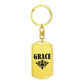 Grace v01a - Luxury Dog Tag Keychain