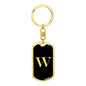 Initial W v2a - Luxury Dog Tag Keychain