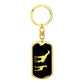 Mama Giraffe With 1 Calf v2 - Luxury Dog Tag Keychain